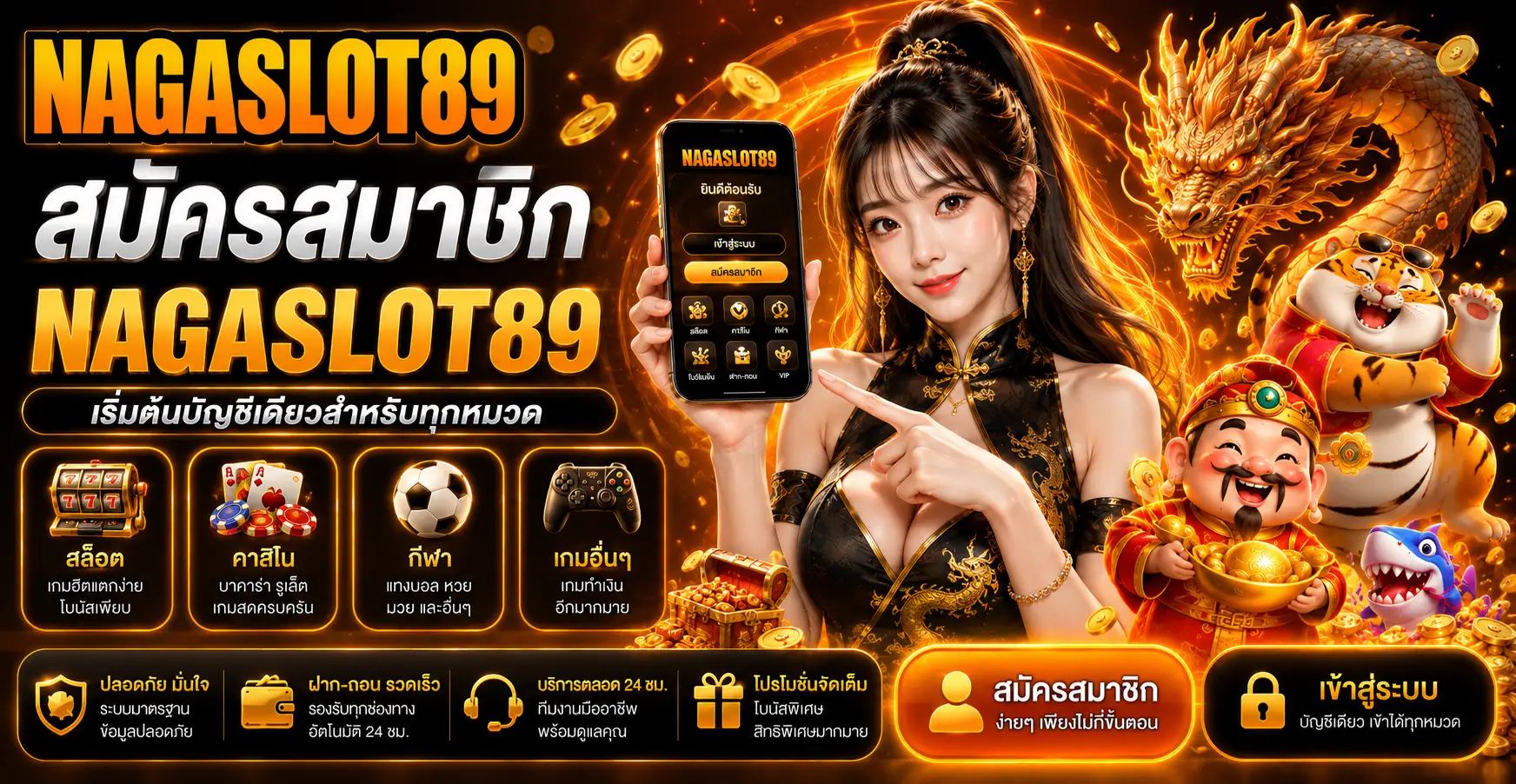 สมัครสมาชิก nagaslot89 เริ่มต้นบัญชีเดียวสำหรับทุกหมวด