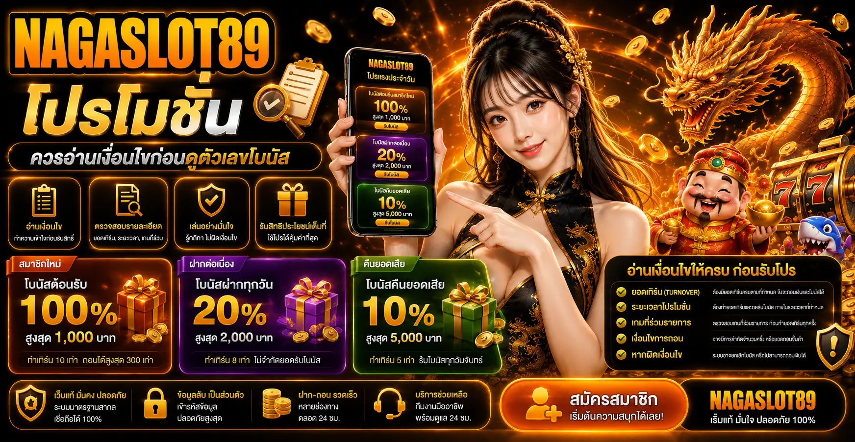โปรโมชั่น ควรอ่านเงื่อนไขก่อนดูตัวเลขโบนัส